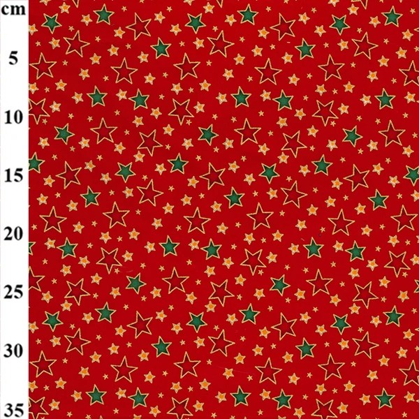 100% Cotton Christmas Print - 01-P352 - Red