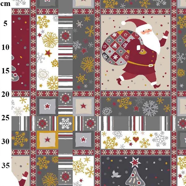 100% Cotton Christmas Print - 01-P370 - Grey