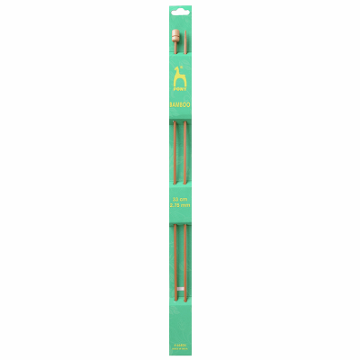 P66804 - 33cm x 2.75mm Pony Natural Bamboo Knitting Pin 