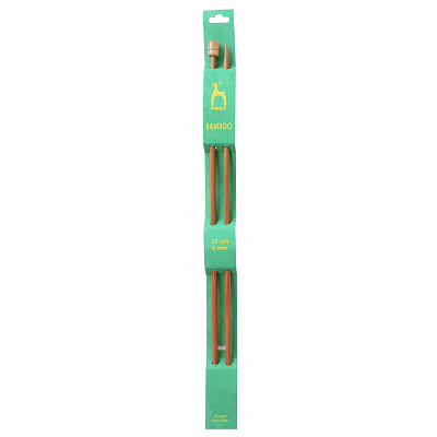 P66811 - 33cm x 5mm Pony Natural Bamboo Knitting Pin
