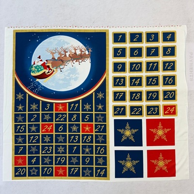 Santa Reindeer Advent Panel (A)