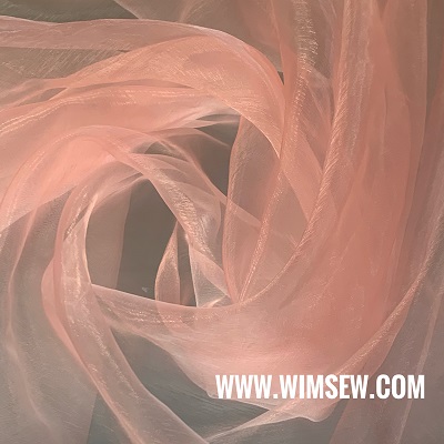 Poly Organza - E3 Peach - 1m or 0.5m 