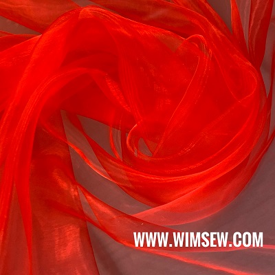 Poly Organza - E3 Red - 1m or 0.5m 