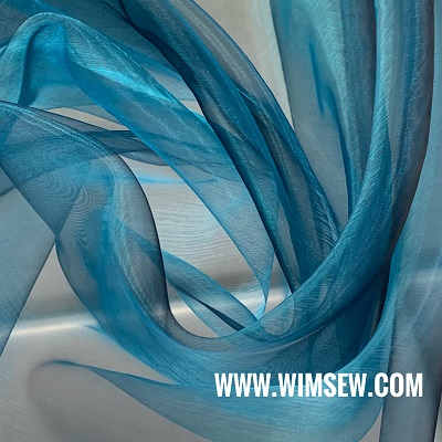 Poly Organza - E3 Teal - 1m or 0.5m 