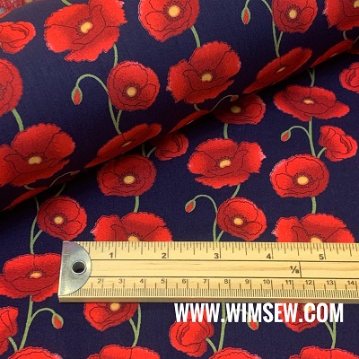 100% QPA Cotton Poplin Poppy Navy BG CP0460 Navy