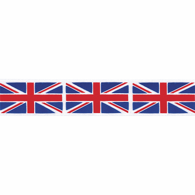 Union Jack Satin Ribbon 25mm 1m - R1152325\1