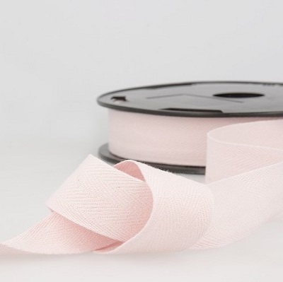 25mm COTTON TWILL TAPE - S107 075 Pink - 1m