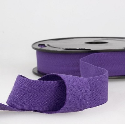 25mm COTTON TWILL TAPE - S107 090 Violet - 1m