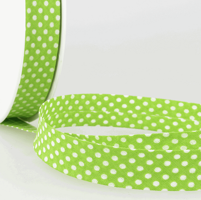 Cotton 20mm Bias Binding -1m - S1667D000\016 - Dot - Anise Green