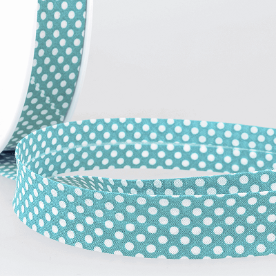 Cotton 20mm Bias Binding -1m - S1667D000\20 - Dot - Steel Blue