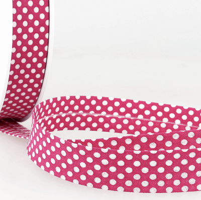 Cotton 20mm Bias Binding -1m - S1667D000\073 - Dot - Fuchsia