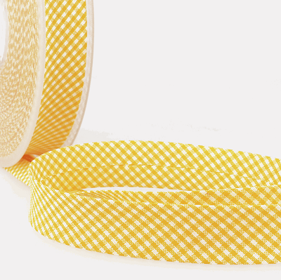 Polycotton 20mm Bias Binding -1m - S1692D020\81 - Small Check Gingham - Light Yellow