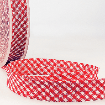 Polycotton 20mm Bias Binding -1m - S1693D020\08 - Large Check Gingham - Red