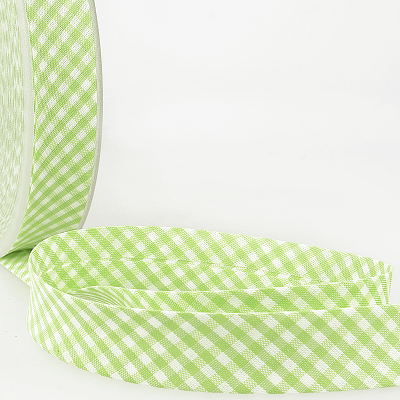 Polycotton 20mm Bias Binding -1m - S1693D020\16 - Large Check Gingham - Anise Green