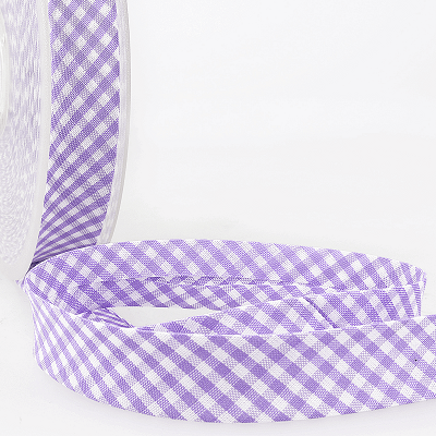 Polycotton 20mm Bias Binding -1m - S1693D020\88 - Large Check Gingham - Mauve