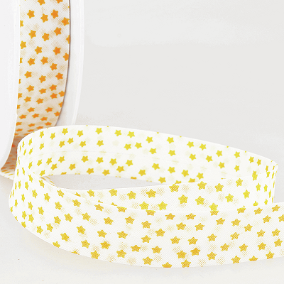 Polycotton 20mm Bias Binding -1m - S1873D000\081 Stars - Lemon Yellow