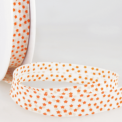 Polycotton 20mm Bias Binding -1m - S1873D000\083 Stars - Orange