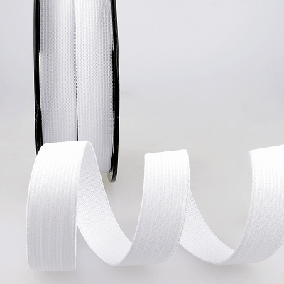 S1908B Ribbon: Elastic - White 001 - 1m 