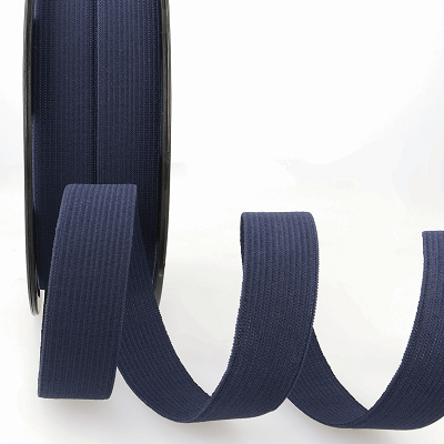 S1908B Ribbon: Elastic - Navy Blue 027 - 1m