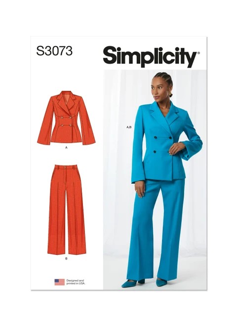 Simplicity Sewing Pattern Misses' and Women's Jacket and Pants - S3073 - 10-20 or 20w-30w (A,L,N)