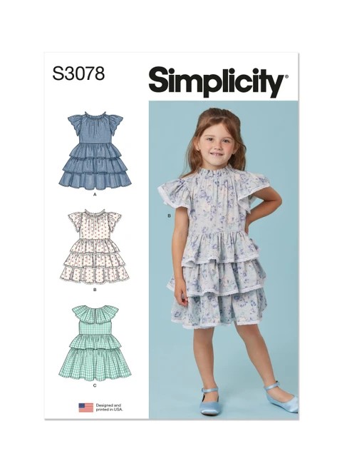 Simplicity Sewing Pattern Children's Dresses - S3078 - Size - 3-8 (U)
