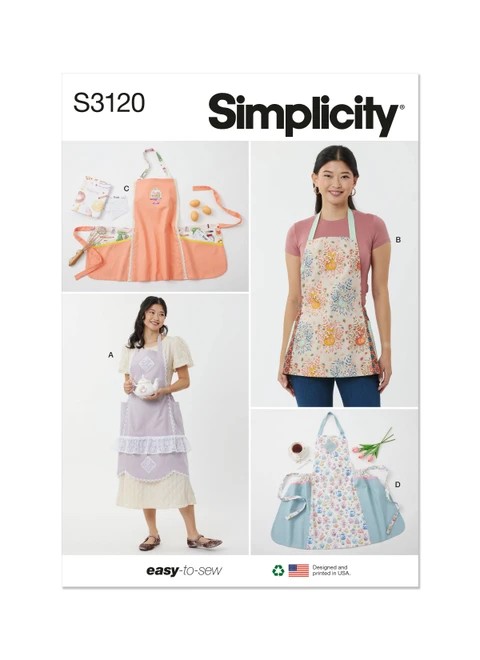Simplicity Sewing Pattern Misses' Apron in Two Lengths - S3120 - Size - XS-XL (K)