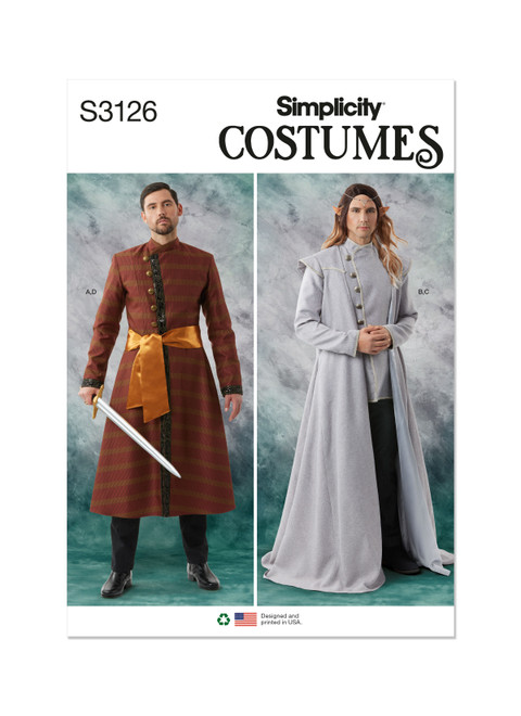 Simplicity Sewing Pattern Men's Costumes - S3126 - 34-42 or 44-52 (D)