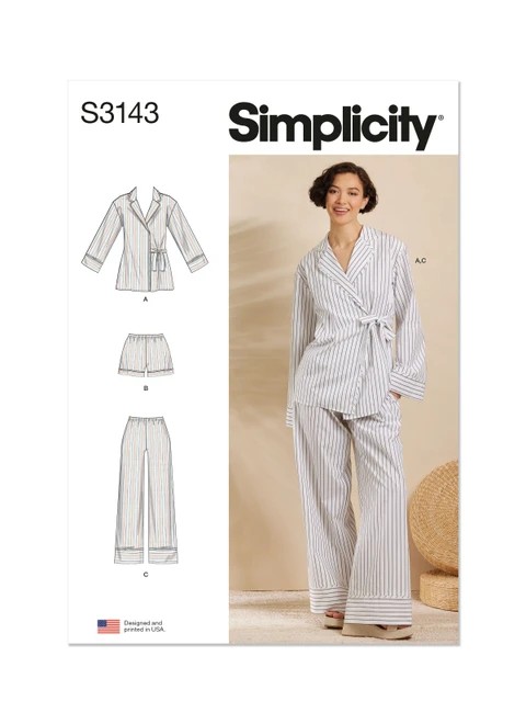 Simplicity Sewing Pattern Misses' Pajamas - S3143 - Size - XS-XXL (A,L,N)