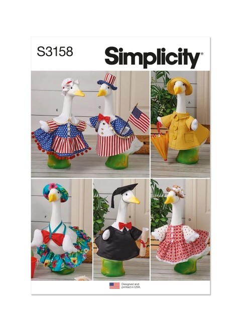 Simplicity Sewing Pattern Clothes for Porch and Lawn Geese - S3158 - Size - One Size (K)
