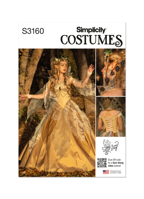 Simplicity Sewing Pattern Misses' Woodland Fae Costume by Raine Emery - S3160 - 6-14 or 16-24 (D)