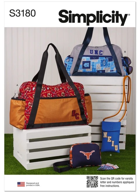 Simplicity Sewing Pattern Totes in two sizes, belt bag and pouch - S3180 - Size - One Size (K)