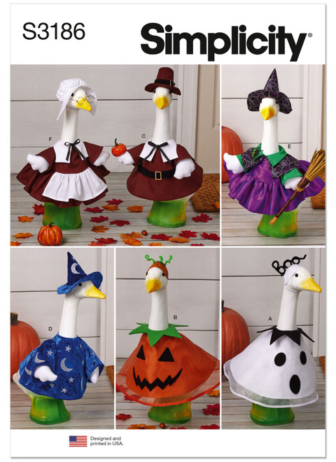 Simplicity Sewing Pattern Porch Geese Clothes for Fall Holiday - S3186 - Size - One Size (K)