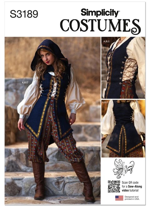 Simplicity Sewing Pattern Fantasy Rogue Costume by Raine Emery - S3189 - 6-14 or 16-24 (D)