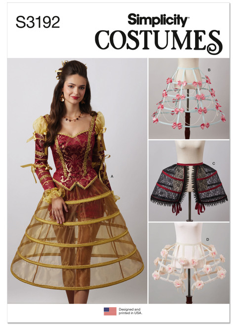 Simplicity Sewing Pattern Misses' Costume Cage Crinolines and Panniers - S3192 - 8-16 or 18-26 (D)