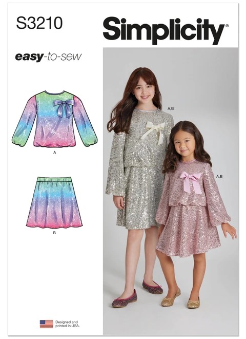 Simplicity Sewing Pattern Children's and Girls' Two-Piece Dress - S3210 - 3-6 or 7-14 (U)