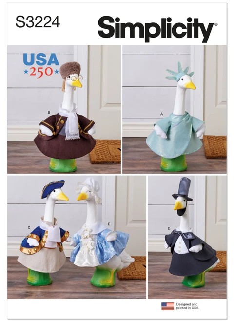 Simplicity Sewing Pattern America 250 Porch Geese Clothes - S3224 - Size - One Size (K)