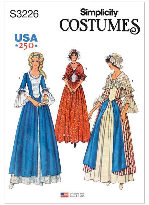 Simplicity Sewing Pattern Misses' Colonial Patriots Costumes - S3226 - 6-14 or 16-24 (D)