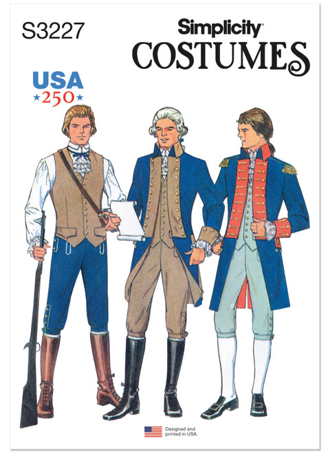 Simplicity Sewing Pattern Men's Continental Uniform Costumes - S3227 - 34-42 or 44-52 (D)