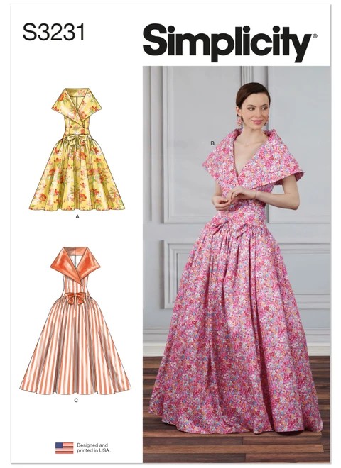 Simplicity Sewing Pattern Misses' Drop Waist Dress in Two Lengths - S3231 - 6-14 or 14-22 (D)