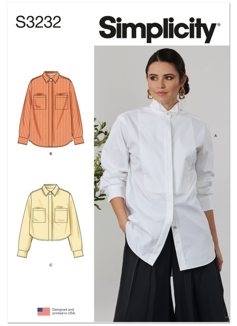 Simplicity Sewing Pattern Misses' Oversized Shirt - S3232 - Size - XS-XXL (A,L,N)