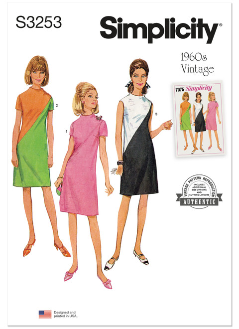 Simplicity Sewing Pattern 1960s Misses' Dress - S3253 - 10-18 or 18-26 (A,L,N)