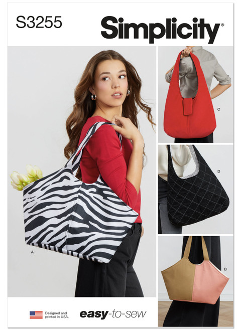Simplicity Sewing Pattern Slouchy Oversized Totes - S3255 - Size - One Size (K)