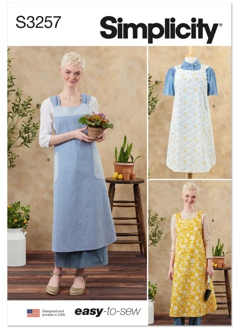 Simplicity Sewing Pattern Misses' Cross Back Aprons - S3257 - Size - XS-XXL (K)