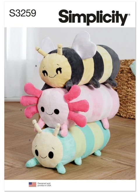 Simplicity Sewing Pattern Animal and Insect Plushies - S3259 - Size - One Size (K)