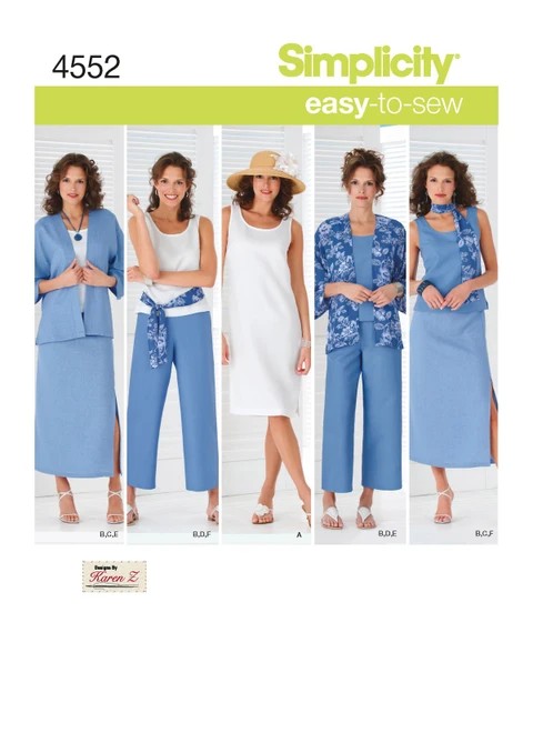 Simplicity Sewing Pattern Misses' & Plus Size Sportswear - S4552 - 10-18 or 20w-28w (A,L,N)