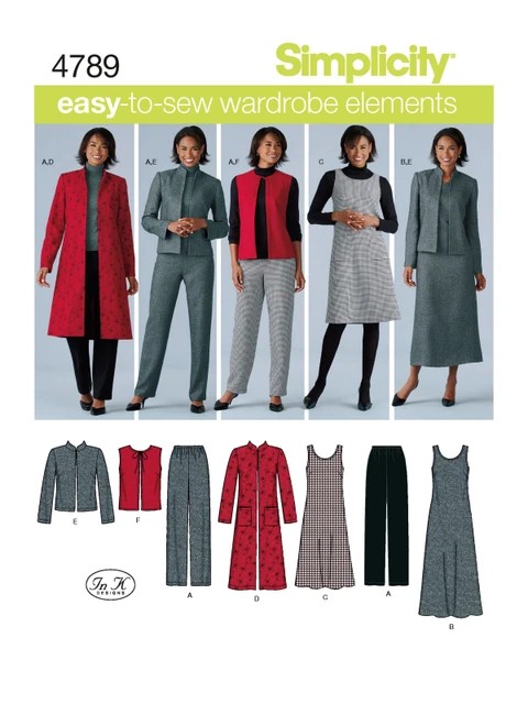 Simplicity Sewing Pattern Misses' & Plus Size Sportswear - S4789 - 10-18 or 20w-28w (A,L,N)