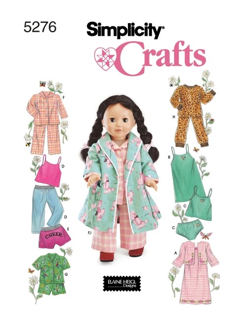 Simplicity Sewing Pattern for 18" Doll Clothes - S5276 - Size - One Size (K)