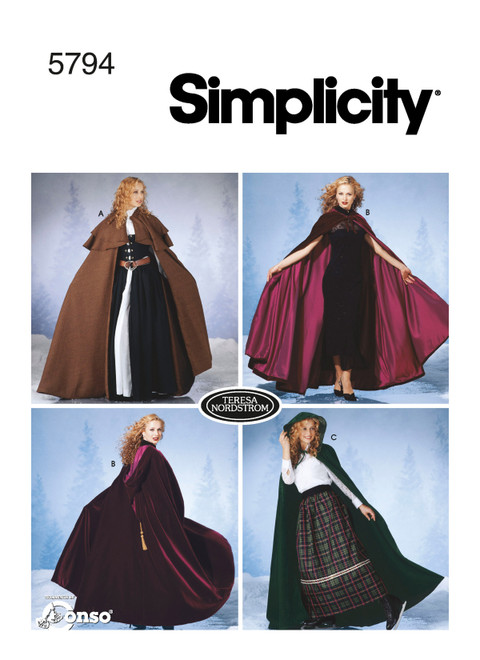 Simplicity Sewing Pattern Misses' Capes - S5794 - Size - XS-L (K)