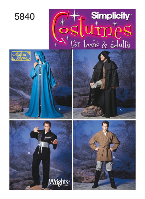 Simplicity Sewing Pattern Adults' & Teens' Costumes - S5840 - Size - XS-XL (K)