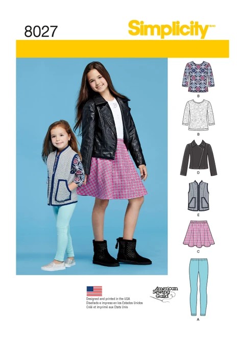 Simplicity Sewing Pattern Child's & Girls' Sportswear Pattern - S8027 - 3-6 or 7-14 (U)